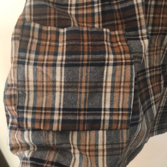 Light brown, navy blue and cream plaid dress - Picture 5 of 5